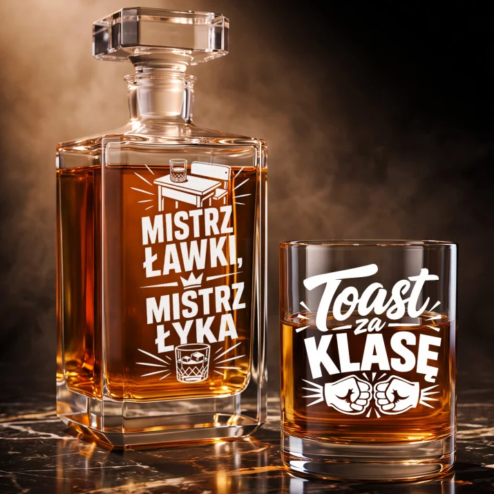 Zestaw Do Whisky Dla Kolegi Z Klasy Prezent Dla Mężczyzny: Mistrz Ławki, Mistrz Łyka