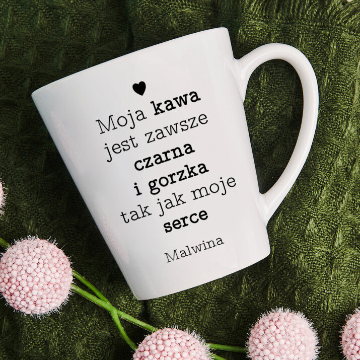 Moja kawa jest jak moje serce - Personalizowany Kubek