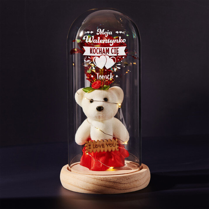 Moja walentynko - Wieczna róża z misiem