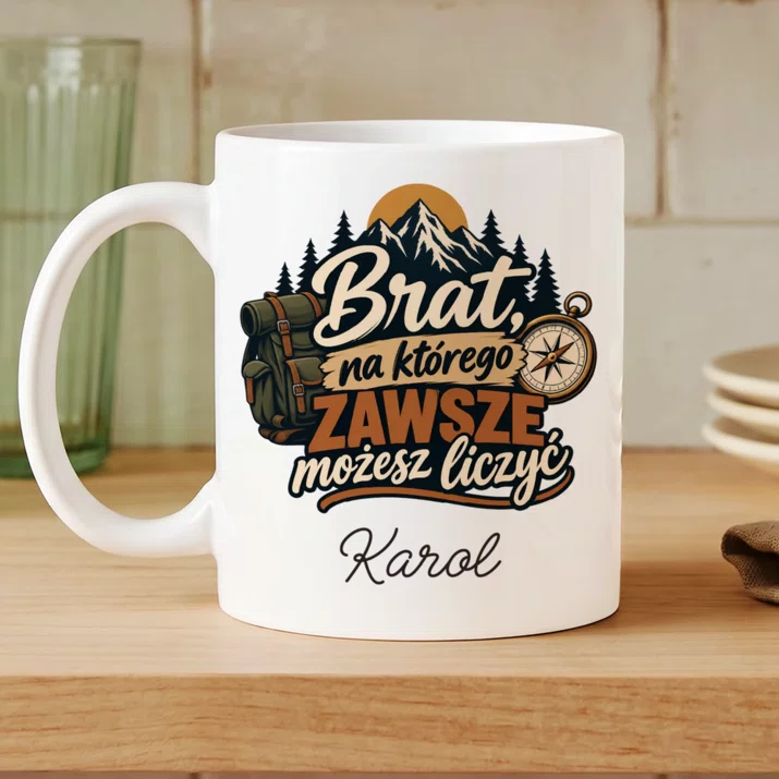Kubek Personalizowany Dla Brata Prezent Dla Mężczyzny: Brat, Na Którego Zawsze