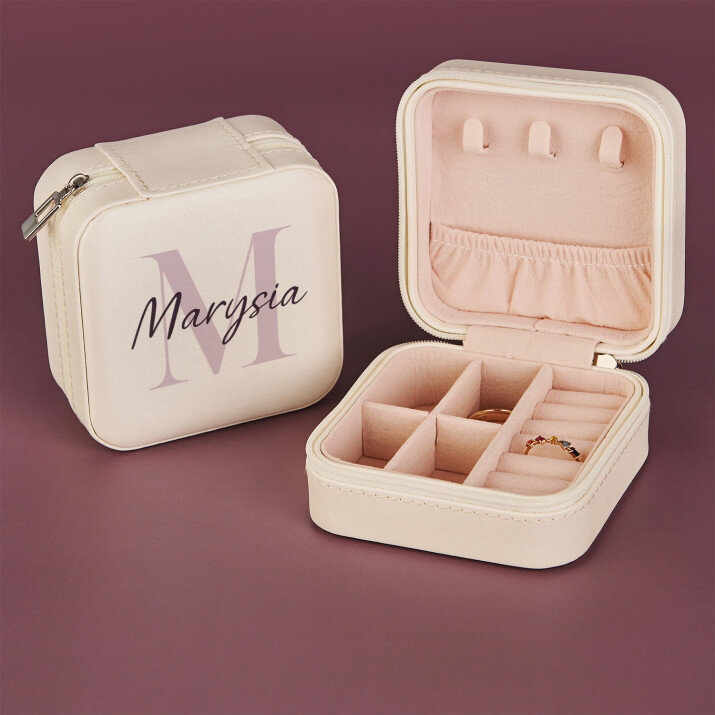 Monogram imię elegant - Podróżna szkatułka na biżuterię