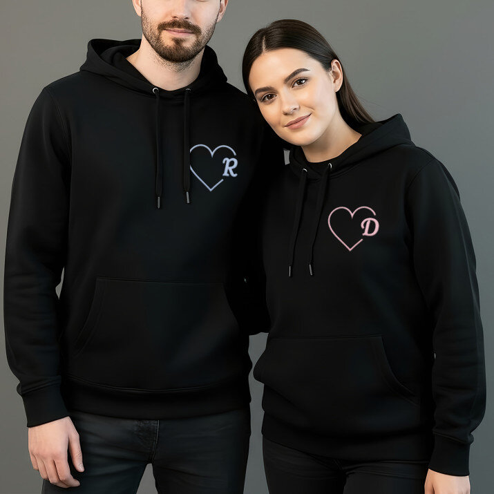 Monogram serduszko - Bluzy dla par