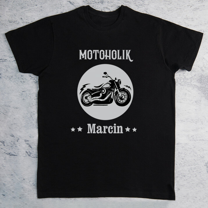 Motoholik - Czarna koszulka męska