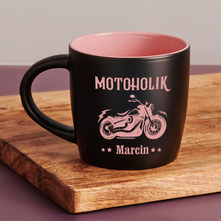 Motoholik - Czarny kubek ceramiczny Motoholik - Czarny kubek ceramiczny
