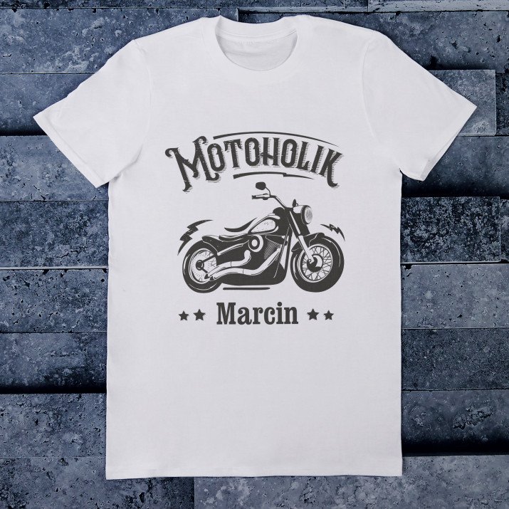 Motoholik - Koszulka męska z nadrukiem