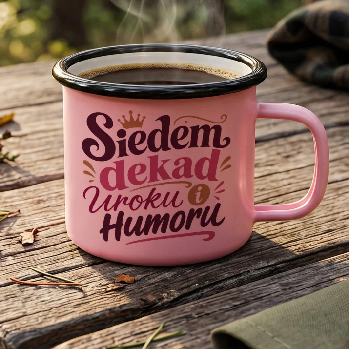 Kubek Emaliowany Na 70 Urodziny Prezent Dla 70 Latki Kobiety: Urok Z Humorem Kubek Emaliowany Na 70 Urodziny Prezent Dla 70 Latki Kobiety: Urok Z Humorem