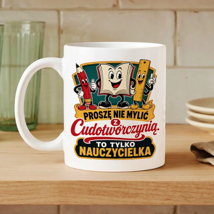 Kubek Z Nadrukiem Na Dzień Nauczyciela Prezent Dla Nauczyciela Kobiety: Tylko Nauczycielka