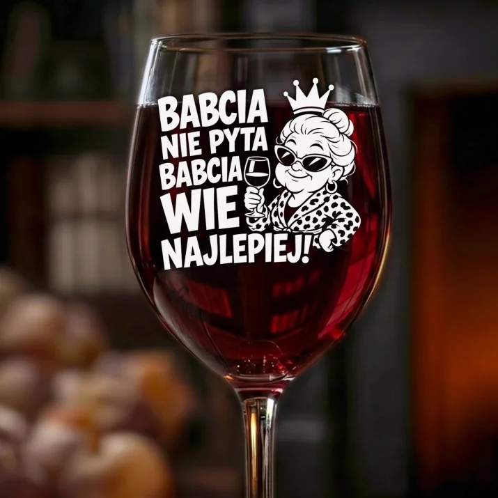 Kieliszek Do Wina Na Dzień Babci Prezent Dla Babci Kobiety: Babcia Wie Najlepiej