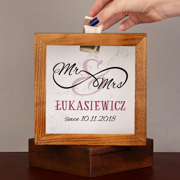  mr&mrs - Drewniana skarbonka