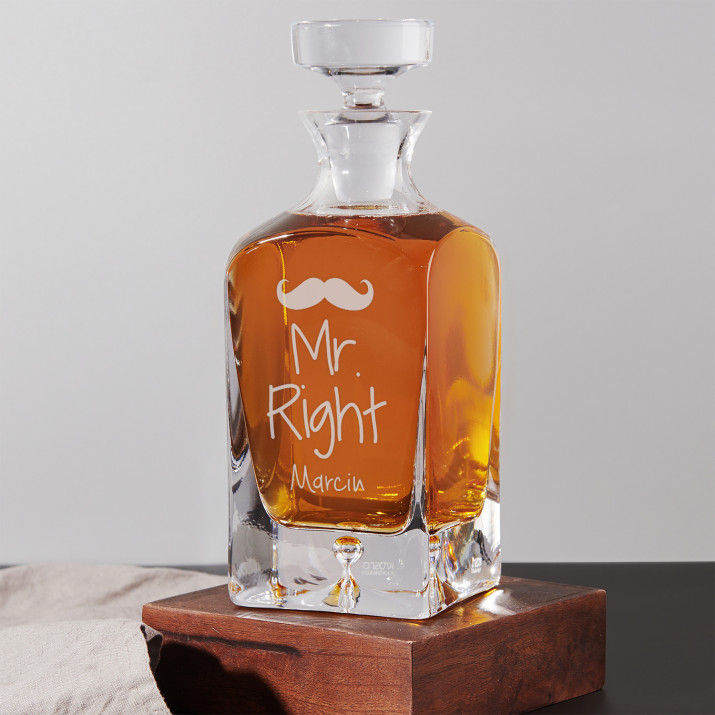 Mr Right - grawerowana karafka do whisky