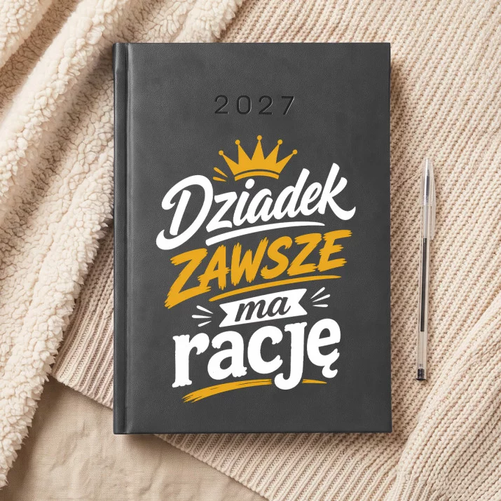 Kalendarz Książkowy A5 2027 Dla Dziadka Prezent Na Dzień Dziadka Dla Mężczyzny: Rodzinny Autorytet Z