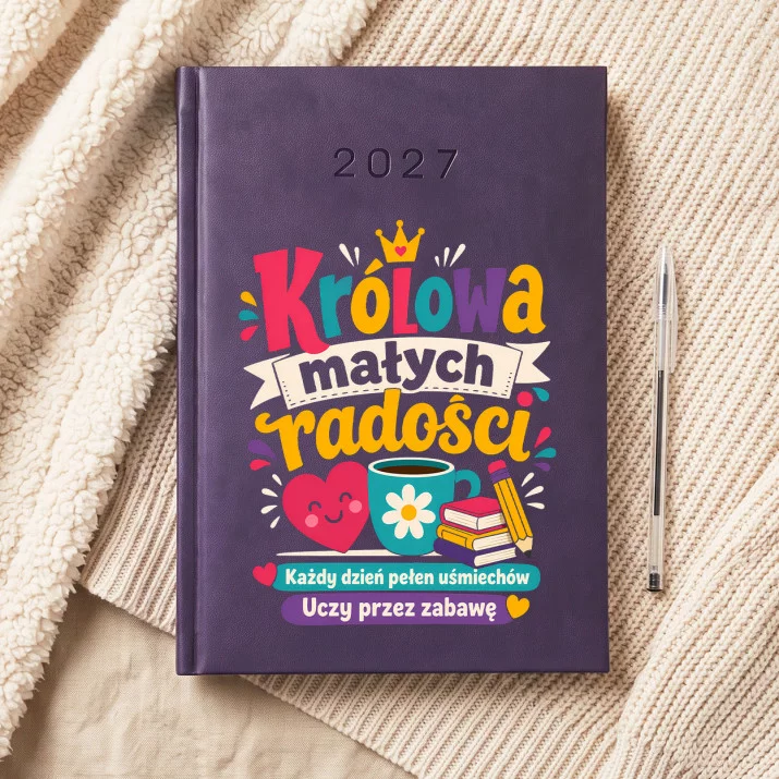 Kalendarz Książkowy A5 2027 Dla Przedszkolanki Prezent Dla Kobiety: Radosna Typografia