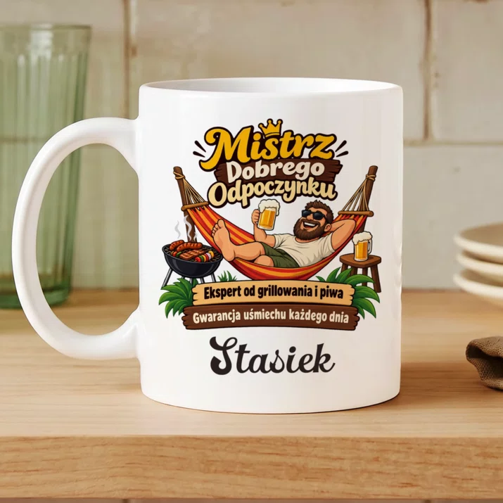 Kubek Personalizowany Dla Niego Prezent Na Walentynki Dla Mężczyzny: Mistrz Dobrego Odpoczynku Kubek Personalizowany Dla Niego Prezent Na Walentynki Dla Mężczyzny: Mistrz Dobrego Odpoczynku