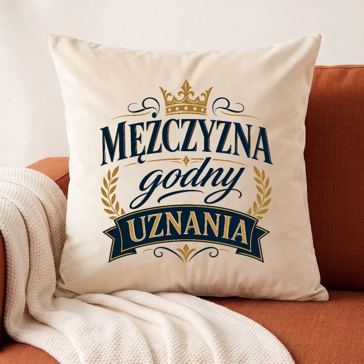 Poduszka Dekoracyjna Na Urodziny Prezent Dla Mężczyzny: Emblemat Godności