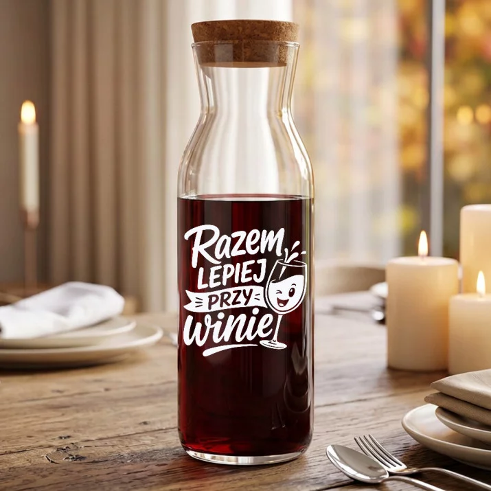 Karafka Do Wina Na Pierwszą Rocznicę Ślubu Prezent Na Walentynki Dla Pary: Toast Dla Pary Karafka Do Wina Na Pierwszą Rocznicę Ślubu Prezent Na Walentynki Dla Pary: Toast Dla Pary