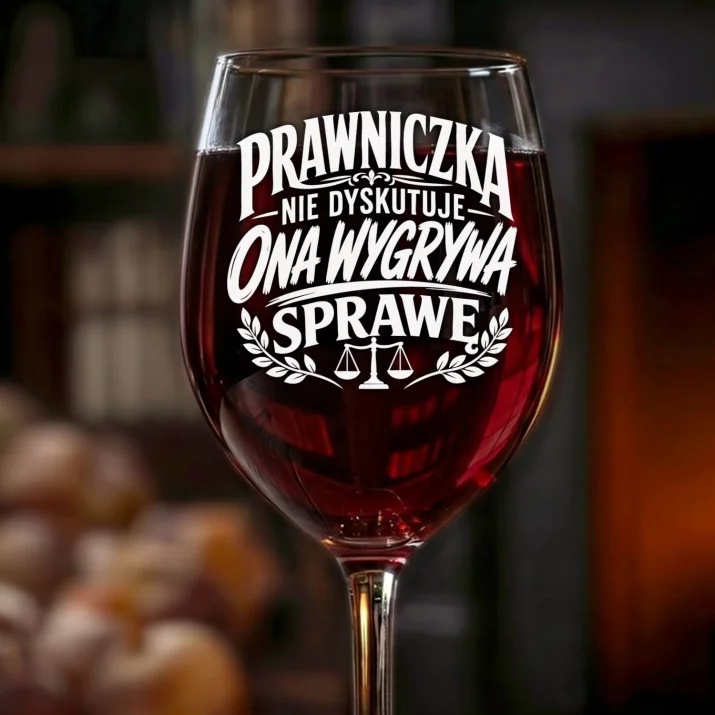Kieliszek Do Wina Dla Prawniczki Prezent Dla Kobiety: Prawniczka Wygrywa Sprawę Kieliszek Do Wina Dla Prawniczki Prezent Dla Kobiety: Prawniczka Wygrywa Sprawę