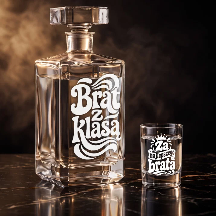 Zestaw Do Wódki z Grawerem Dla Brata Prezent: Brat Z Klasą Zestaw Do Wódki z Grawerem Dla Brata Prezent: Brat Z Klasą