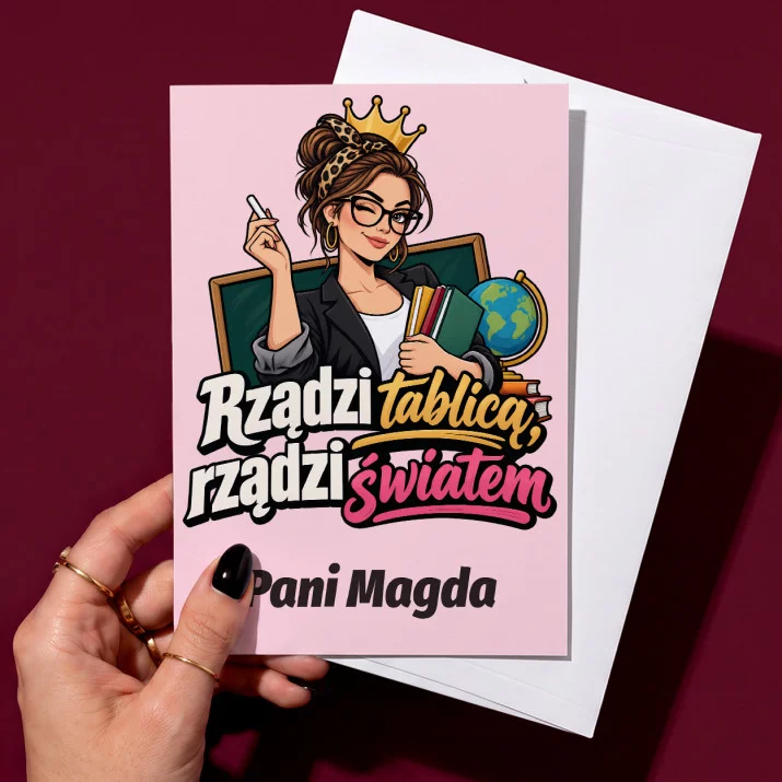 Kartka Personalizowana Na Dzień Nauczyciela Prezent Dla Nauczyciela Kobiety: Rządzi Tablicą, Rządzi Kartka Personalizowana Na Dzień Nauczyciela Prezent Dla Nauczyciela Kobiety: Rządzi Tablicą, Rządzi