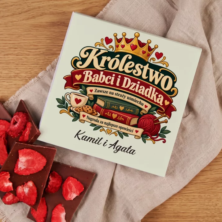 Czekolada z Truskawkami Na Dzień Babci i Dziadka Prezent Dla Babci i Dziadka Pary: Królestwo Babci I Dziadka Czekolada z Truskawkami Na Dzień Babci i Dziadka Prezent Dla Babci i Dziadka Pary: Królestwo Babci I Dziadka
