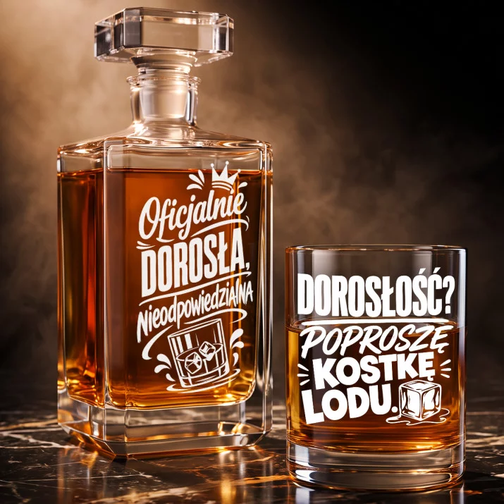 Zestaw Do Whisky Na 18 Urodziny Prezent Dla Kobiety: Dorosła Z Humorem