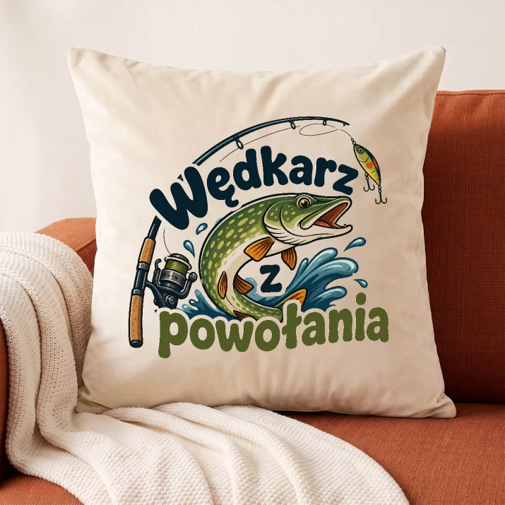 Poduszka Dekoracyjna Dla Wędkarza Prezent Dla Mężczyzny: Ciche Rybne Poranki Poduszka Dekoracyjna Dla Wędkarza Prezent Dla Mężczyzny: Ciche Rybne Poranki