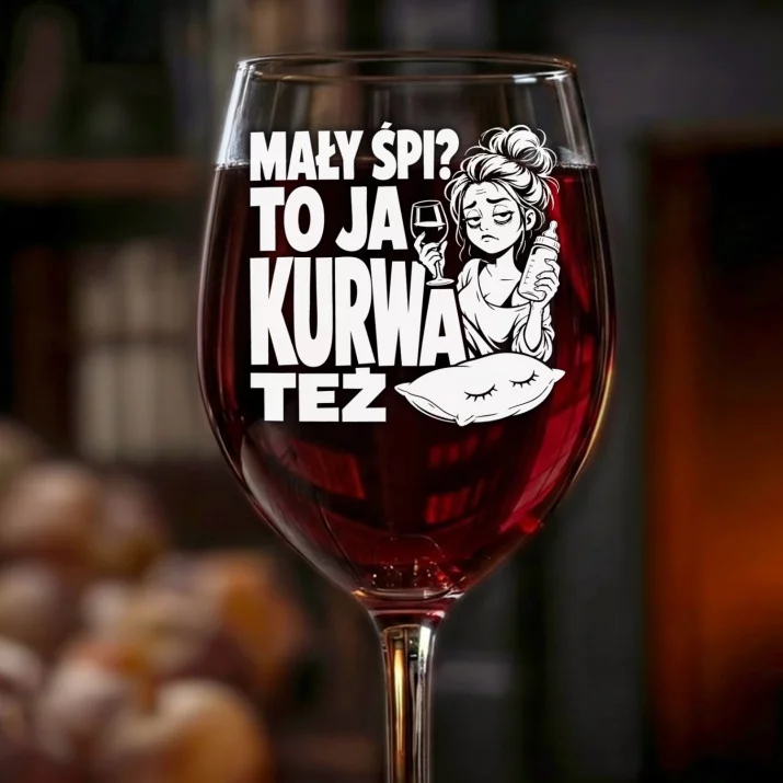 Kieliszek Do Wina Dla Świeżo Upieczonej Mamy Prezent Na Dzień Mamy Dla Kobiety: Mały Śpi Kieliszek Do Wina Dla Świeżo Upieczonej Mamy Prezent Na Dzień Mamy Dla Kobiety: Mały Śpi