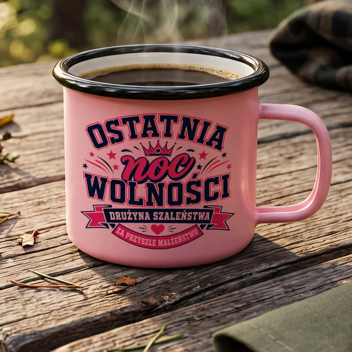 Kubek Emaliowany Na Wieczór Panieński Prezent Dla Kobiety: Babska Noc Retro