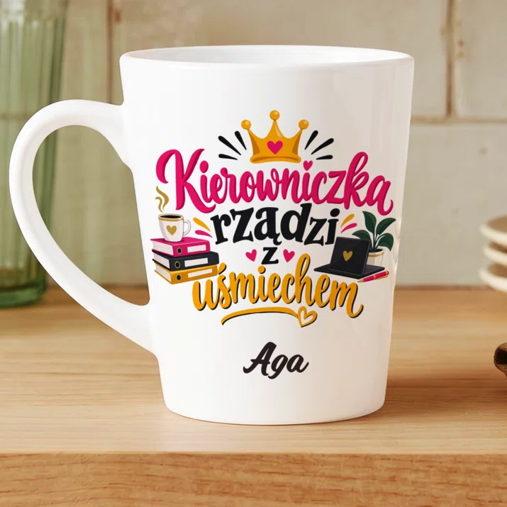 Kubek Personalizowany Dla Kierowniczki Prezent Dla Kobiety: Kierowniczka Rządzi Z Kubek Personalizowany Dla Kierowniczki Prezent Dla Kobiety: Kierowniczka Rządzi Z