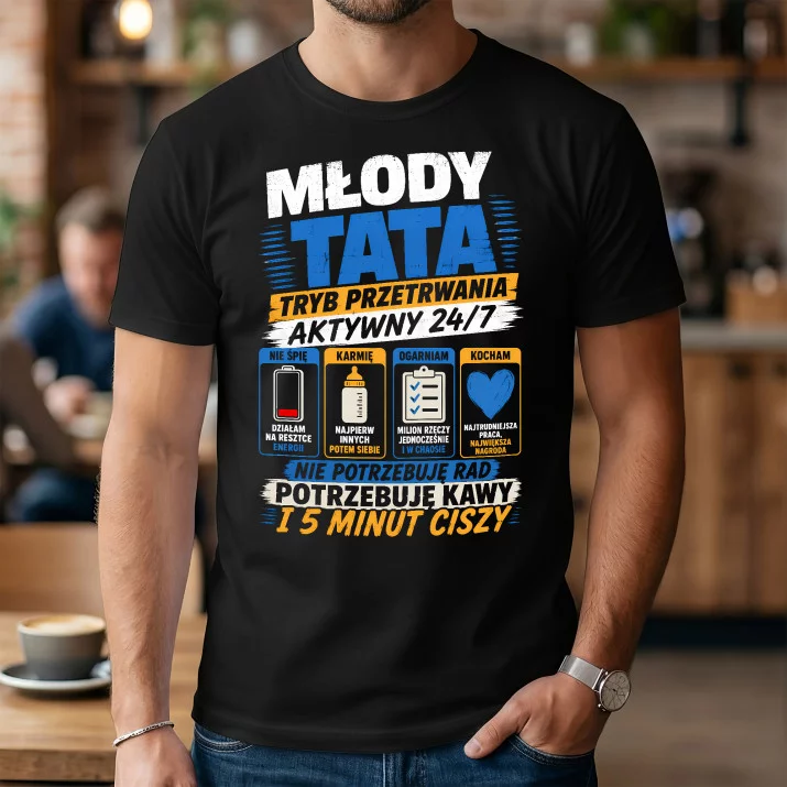 Koszulka Męska Dla Młodego Taty Prezent Na Dzień Ojca Dla Mężczyzny: Młody Tata
