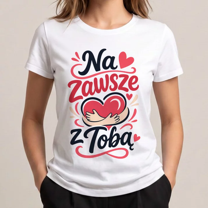 Koszulka Damska Biała Na Rocznicę Związku Prezent Na Walentynki Dla Kobiety: Elegancka Bliskość