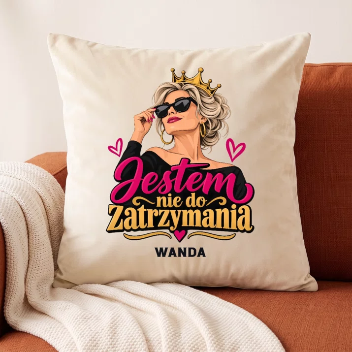 Poduszka Dekoracyjna Dla 50 Latki Prezent Na 50 Urodziny Dla Kobiety: Jestem Nie Do Zatrzymania