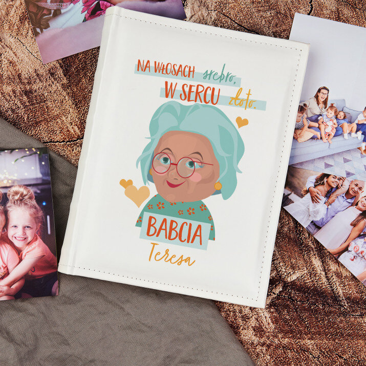 Na włosach srebro, w sercu złoto - Personalizowany Album na zdjęcia
