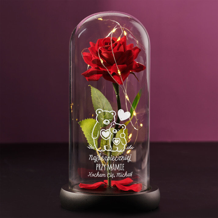 Najbezpieczniej przy mamie - Wieczna róża w szkle