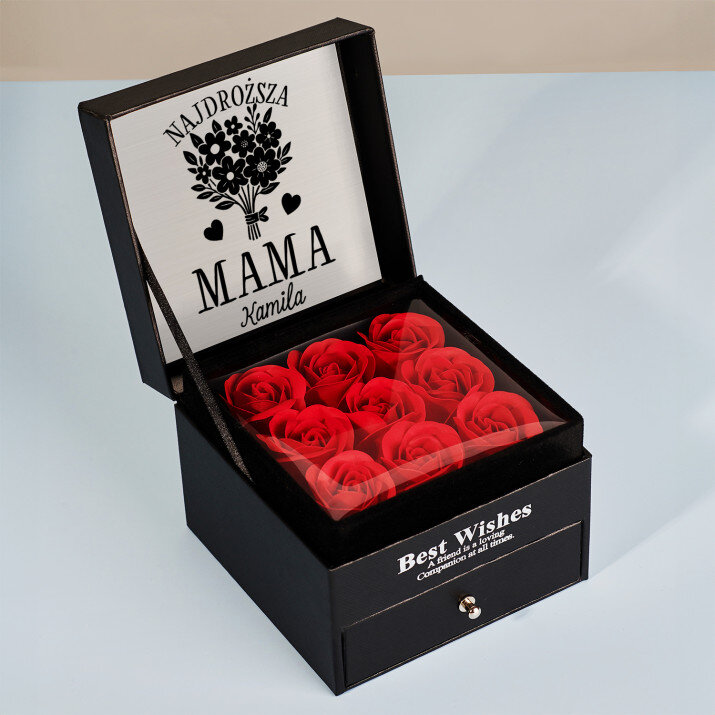 Najdroższa mama - Pudełko na biżuterię z wiecznymi różami