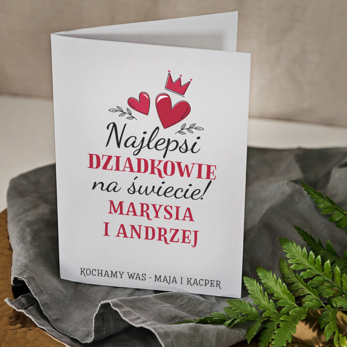 Najlepsi dziadkowie serca - kartka z życzeniami