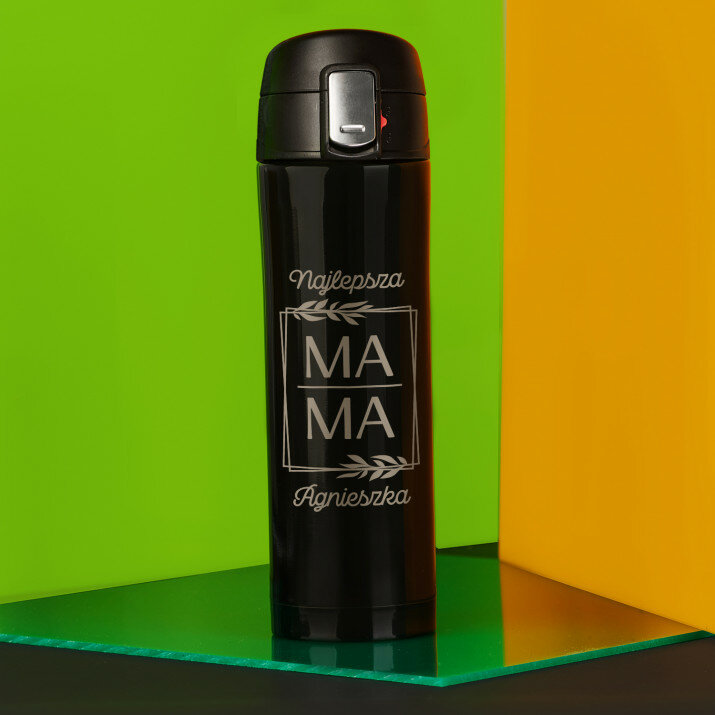 Najlepsza mama listki - Kubek termiczny 440 ml