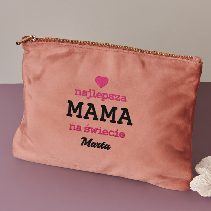 Najlepsza mama na świecie - Kosmetyczka welurowa