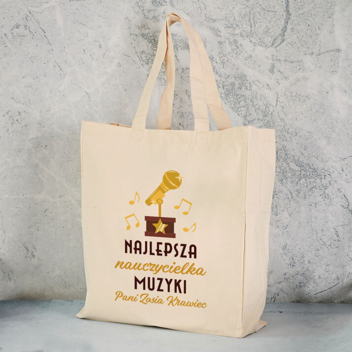 Najlepsza nauczycielka muzyki - Torba Bawełniana z Nadrukiem