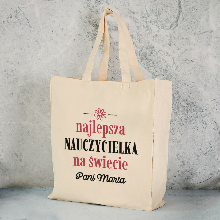 Najlepsza nauczycielka na świecie - Torba Bawełniana z Nadrukiem