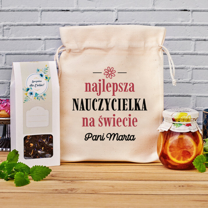 Najlepsza nauczycielka na świecie - Zestaw Herbaciany w Woreczku