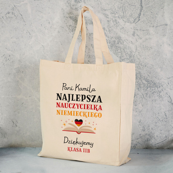 Najlepsza nauczycielka niemieckiego - Torba Bawełniana z Nadrukiem