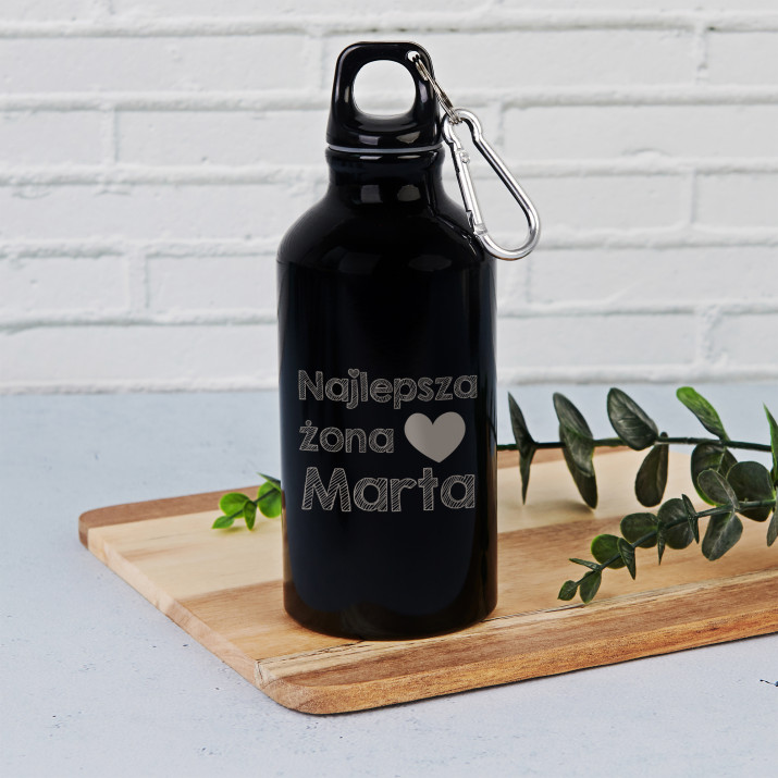 Najlepsza żona - Butelka na wodę 0,4l z grawerem