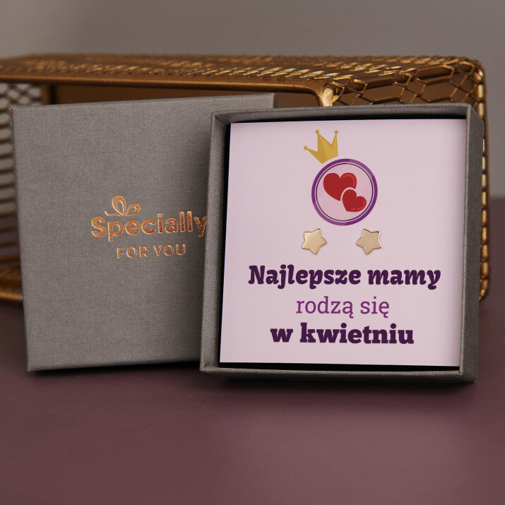 Najlepsze mamy - Pozłacane kolczyki gwiazdki