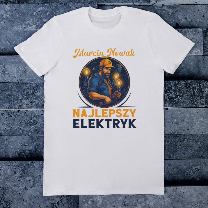 Najlepszy elektryk - Koszulka męska z nadrukiem