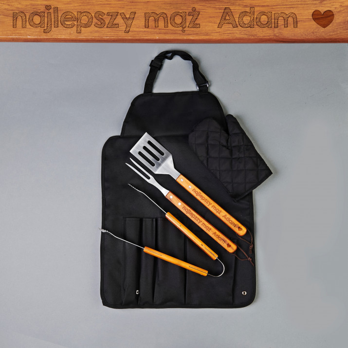 Najlepszy mąż - Zestaw do grilla z fartuchem