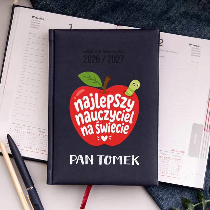 Najlepszy nauczyciel jabłko - Kalendarz nauczyciela
