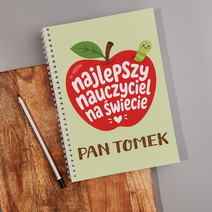 Najlepszy nauczyciel jabłko - Planer na spirali dla nauczyciela Najlepszy nauczyciel jabłko - Planer na spirali dla nauczyciela