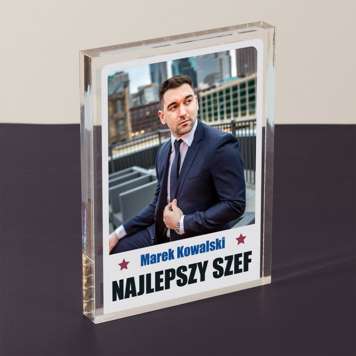 Najlepszy szef - Blok akrylowy z nadrukiem