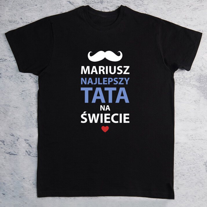 Najlepszy tata - Czarna koszulka męska