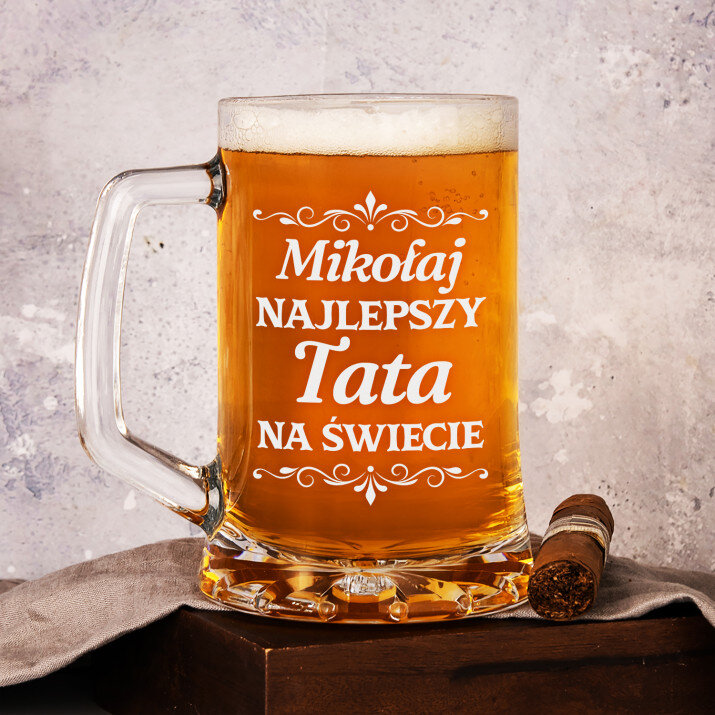 Najlepszy tata ornamenty - Personalizowany Kufel Najlepszy tata ornamenty - Personalizowany Kufel